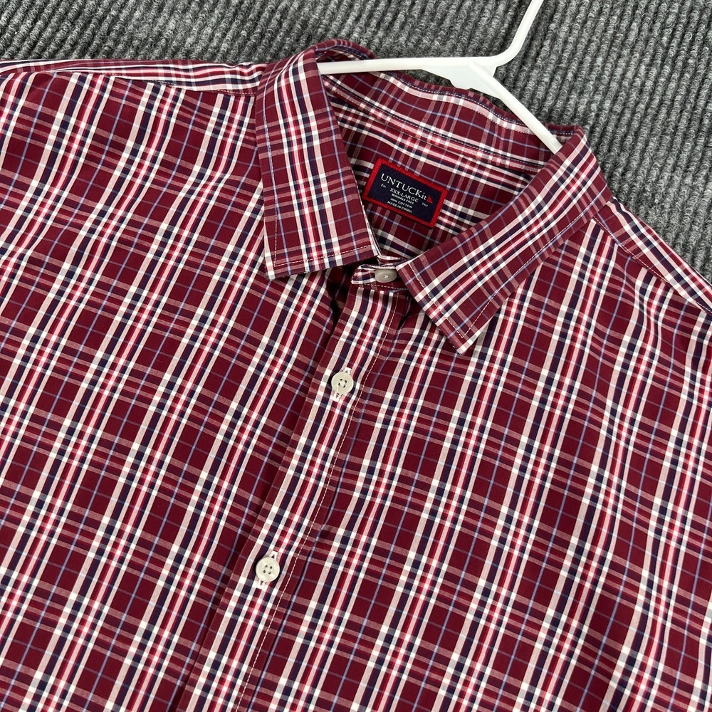 UNTUCKit Shirt Mens 3XL‎ Red Plaid Long Sleeve Button Down Business Casual